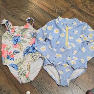 2 One Piece Swimsuit Toddler Girls Set